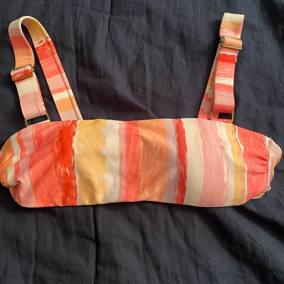 BECCA by Rebecca Virtue Cabana Bandeau Bikini Swimsuit Top in Sunset Dye - Picture 4 of 8